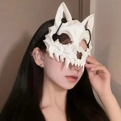 Halloween Half Face Mask Popular Dragon God Fierce Tiger Night Dog Man Wolf Costume Skull Performance Mask Mask Deadpool Terror