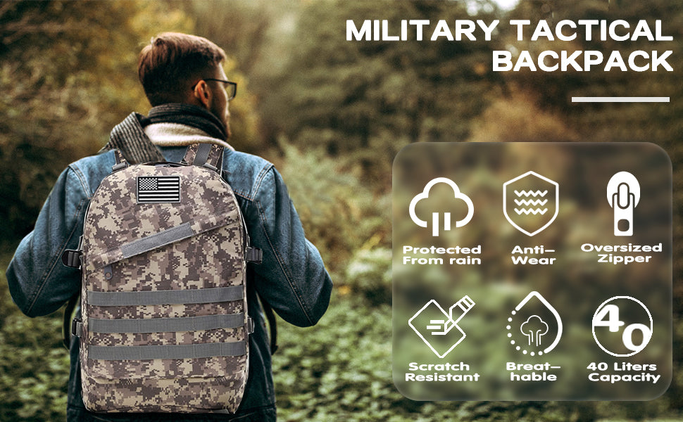 Mochila Tática 3D 50L para Atividades ao Ar Livre Molle Assault Bag à Prova D'água para Caça Escalada Caminhada Pesca Trekking Viagem