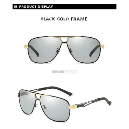 1PC Top Aluminum Magnesium Square Polarized  Photochromic Sunglasses Men Sun Glasses Safety Driving Oculos De Sol Masculino