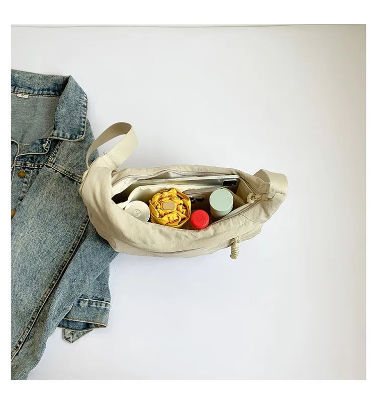 Trendy Women's Soft Cloth Shoulder Bag Solid Color Student Casual Style Big Handbags Crossbody Bags for Women Shoulder Hobos Bag