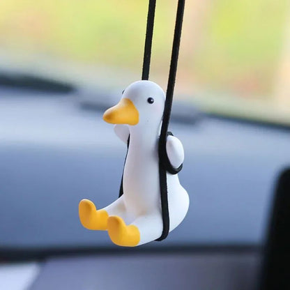 Gesso Bonito Anime Carro Acessório Balançando Pato Pingente Espelho Retrovisor Do Carro Ornamentos Aniversário Presente Casal Acessórios