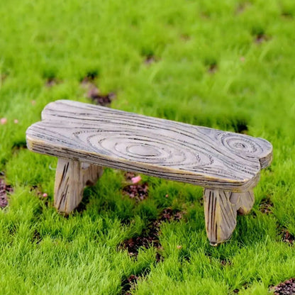 1SET Doll House Miniature Bench Stools White Chair Cute Fairy Garden Gnome Moss Terrarium Bonsai DIY Craft Home Decoration