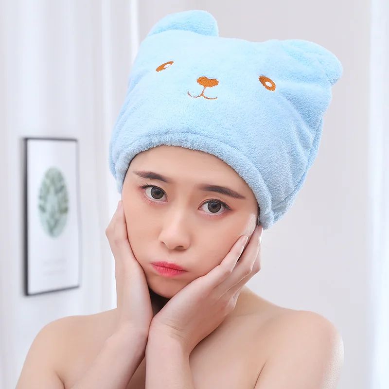 Microfibre Quick Hair Drying Bath Spa Bowknot Wrap Towel Hat Cap For Bath Bathroom Accessories Shower Cap for Women Hair Cap