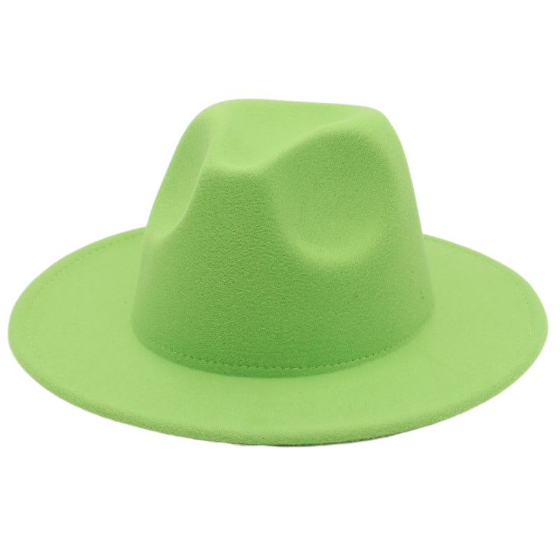 Women Fedora Hat Autumn Winter Luxury Men Top Hats Trendy Formal Wedding Decorate Black Green White Panama Cap Fedoras Gorras