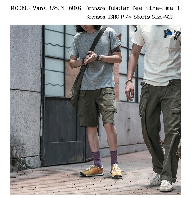 Bronson Heavyweight Seamless Tubular T-Shirt Summer Men's Plain Basic Tee Shirts