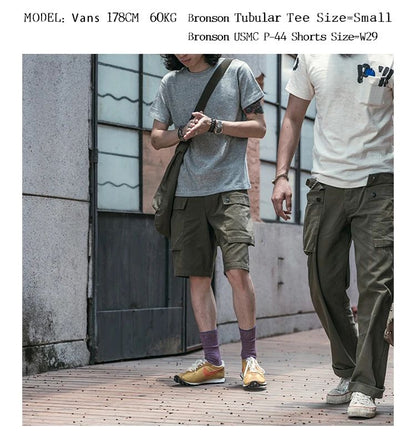 Bronson Heavyweight Seamless Tubular T-Shirt Summer Men's Plain Basic Tee Shirts