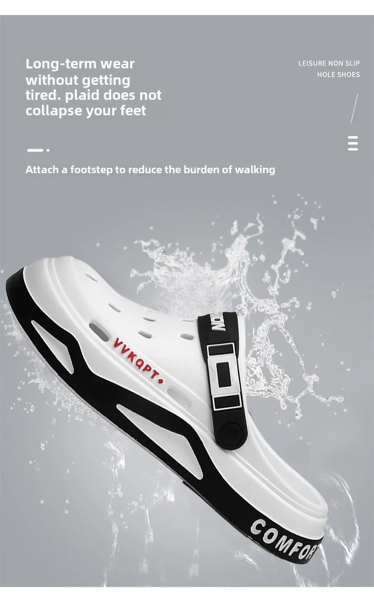 New fashion sandals Men's EVA casual comfortable hole garden shoes outdoor men's beach sandals indoor home unisex slippers