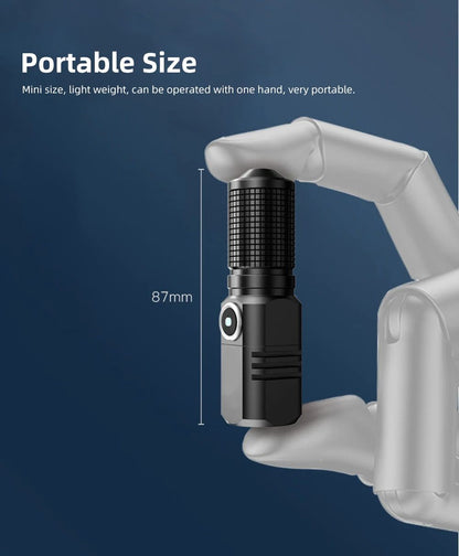 10000 Lumens Mini Powerful Led Flashlight XHP50 Built in Battery 3 Modes Usb Rechargeable Flash Light Torch Lamp Flashlights