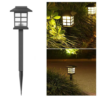 10Pack Outdoor Solar Lawn Lights Retro Small House Lamp Courtyard Garden Decoration Small Night LEd Inserted Small Palace Lights