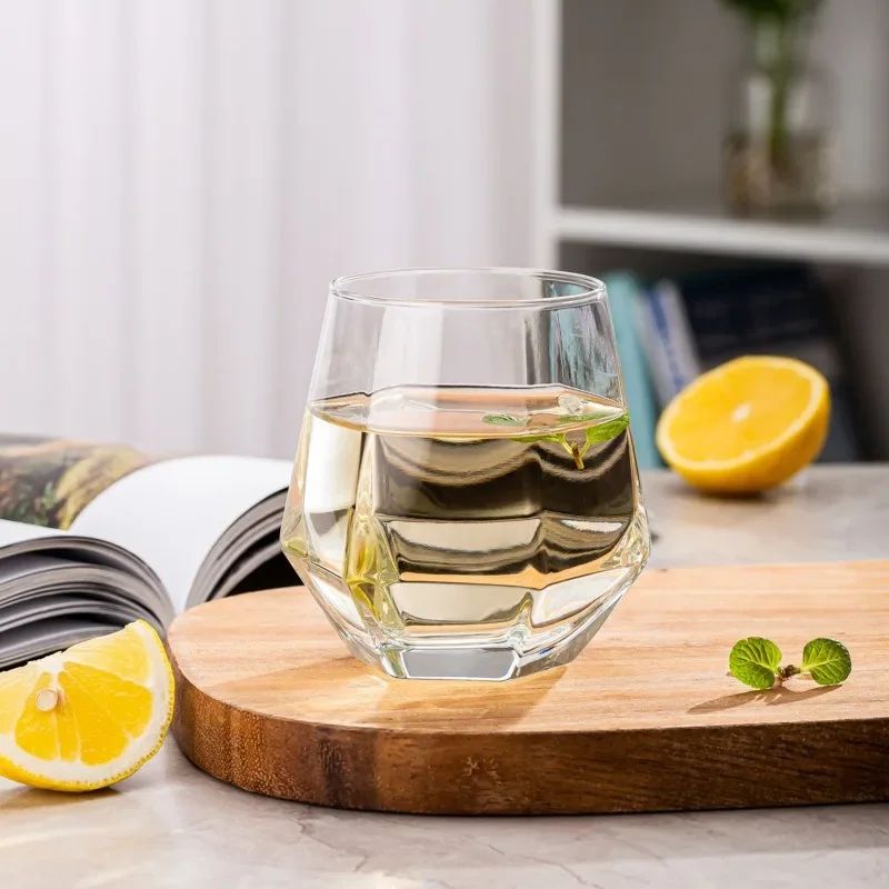 Taças de Vinho Borda Hexagonal 300ml Taça Transparente para Coquetéis Bar Festa Clube Banquete Utensílio para Beber Champanhe Limonada Água