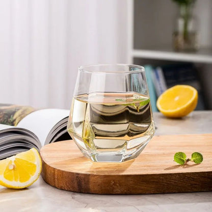 Taças de Vinho Borda Hexagonal 300ml Taça Transparente para Coquetéis Bar Festa Clube Banquete Utensílio para Beber Champanhe Limonada Água