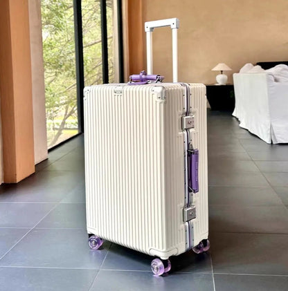 Carry on Suitcase Aluminum Frame with Colorful Silent Spinner Wheel TSA Lock Travel Trolley Case High-quality Rolling Luggage