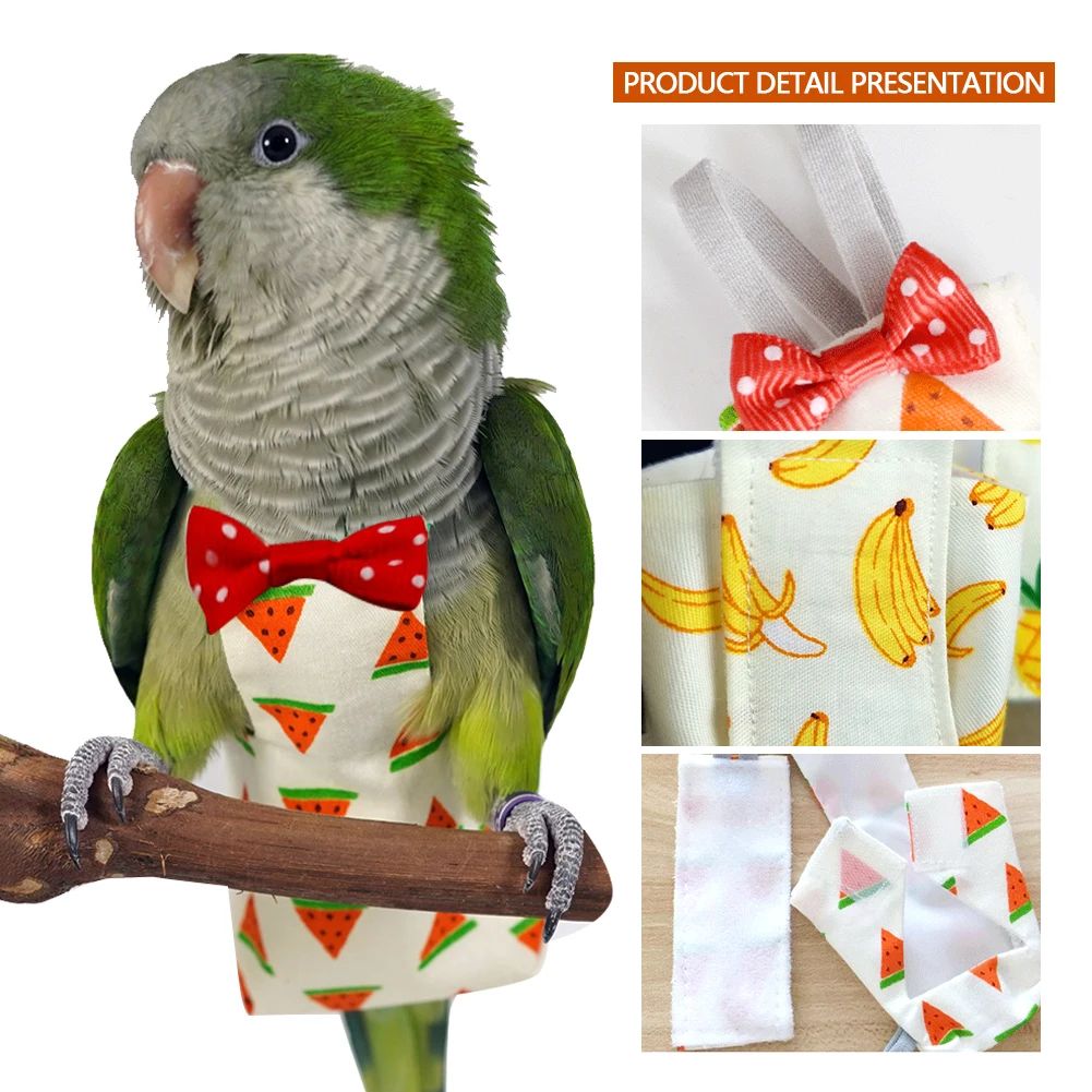 Fralda para Papagaio Roupa de Voo Fralda Papagaio Periquito Pombo Pássaro de Estimação Médio Grande