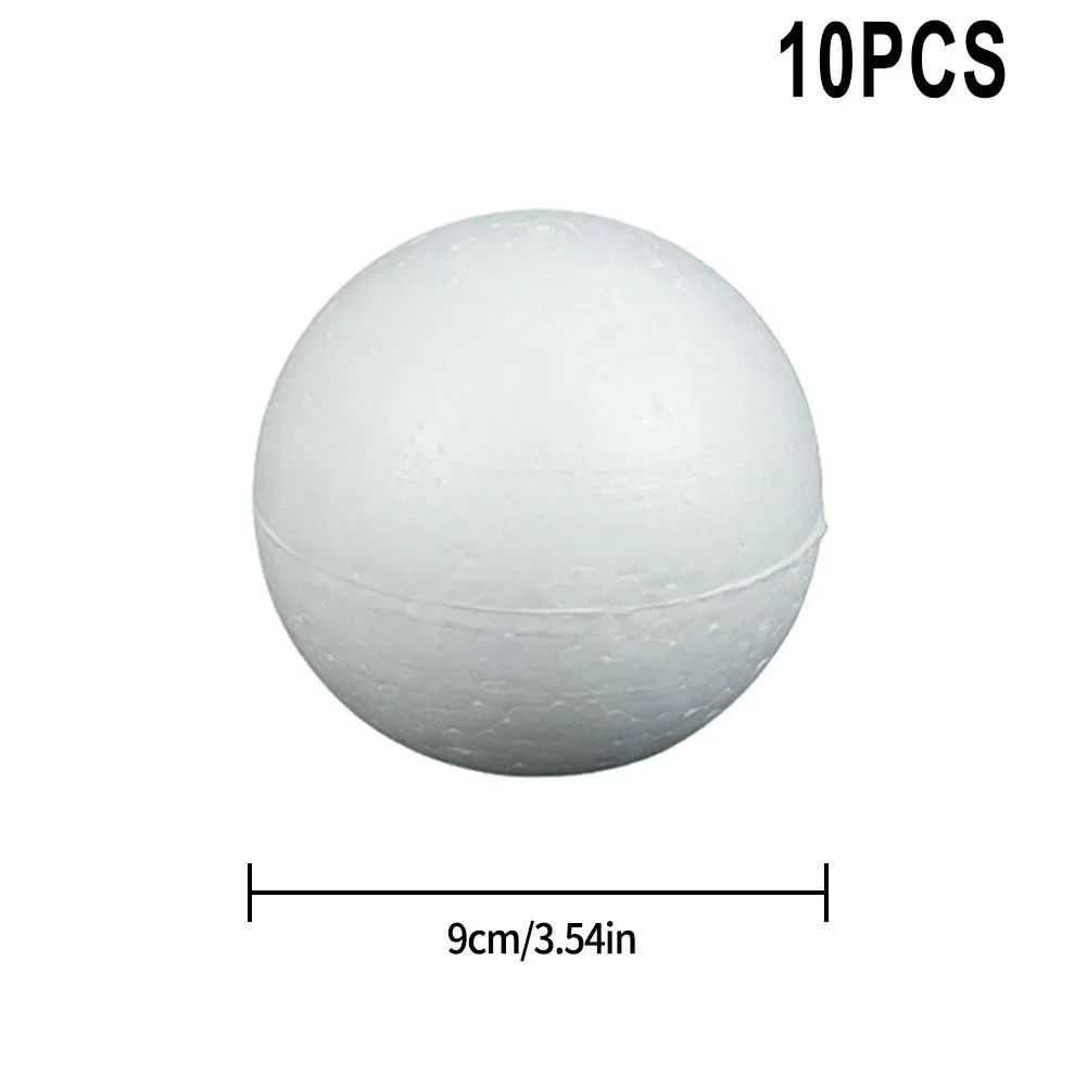 10pcs Solid Foam Ball Polystyrene Balls 50mm-100mm  Round DIY Accessory Handmade For Party Celebration Christmas Decoration