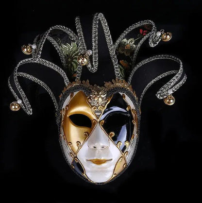 New Clown Mask Adult Masquerade Venice Retro Purple Masks Full Face Cosplay Scary Halloween Witch Mask Props Women Men