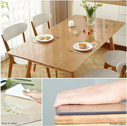 Rectangle Clear Desk Mat, Waterproof & Easy Cleaning for Office Dresser Night Stand Clear Table Protector