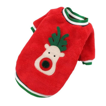 Roupa de Natal para Cães Roupa de Inverno Quente para Cães de Pequeno e Médio Porte Alce Papai Noel Cães Gatos Casaco Moletom Fantasia de Natal para Cães