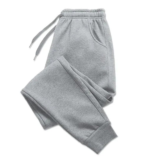 Men's casual pants, autumn and winter wool sports pants, men's running and jogging pants, fashionable solid color pants