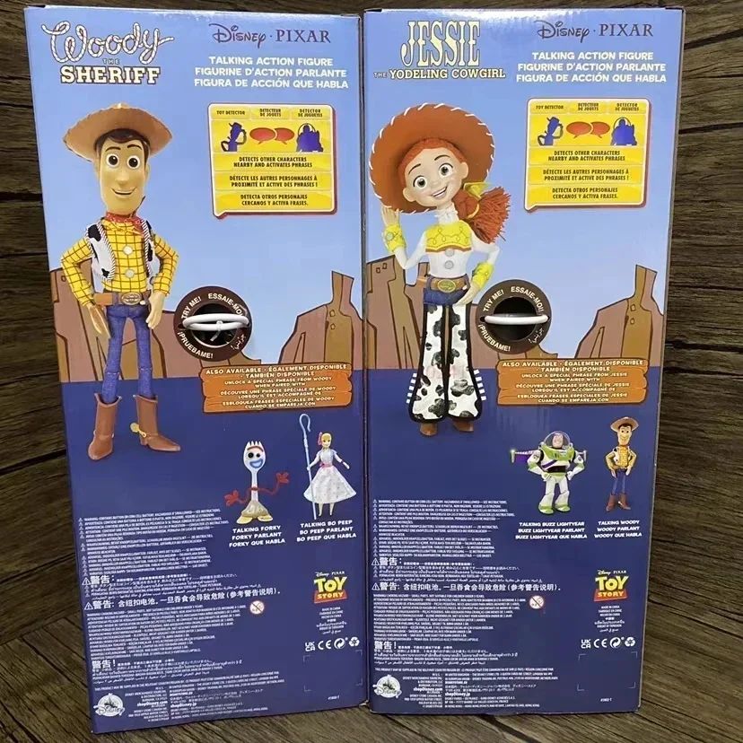 Disney Novo Original 40cm Falando Woody Buzz Figuras de Ação Modelo Toy Story 4 Anime Figuras Decoração Coleção Presente de Natal