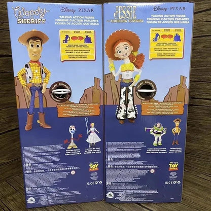 Disney Novo Original 40cm Falando Woody Buzz Figuras de Ação Modelo Toy Story 4 Anime Figuras Decoração Coleção Presente de Natal