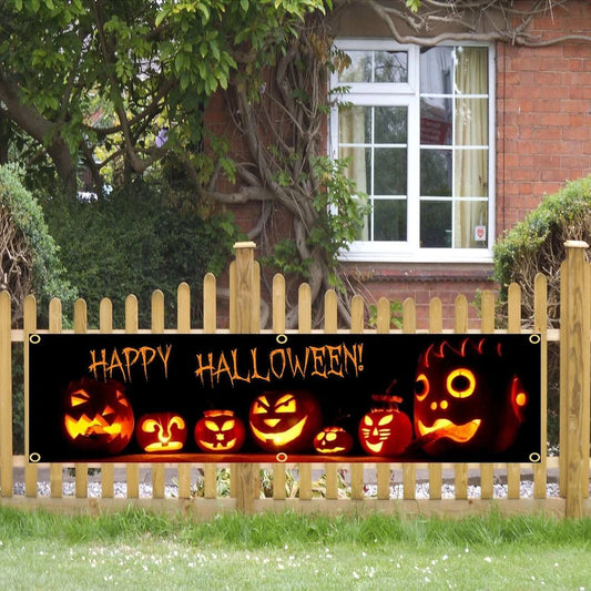 60X240cm Halloween Banner Flag Polyester Printed Garage or Outdoor Decoration Tapestry