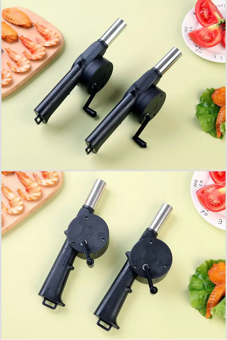 Outdoor Cooking barbecue blower Portable Hand Crank Fan Air Blower Grill Picnic Camping Stove Accessories Barbecue Tools