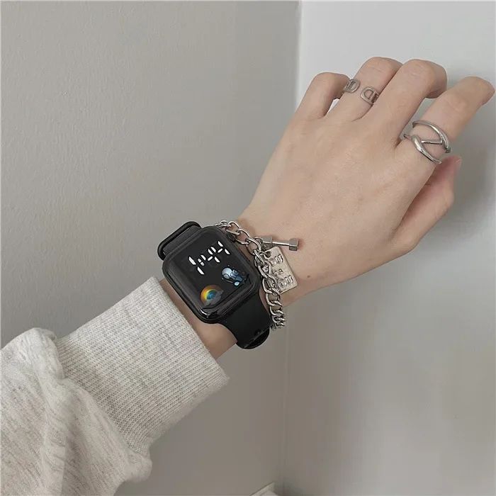 New LED Sports Watches Digital Watch for Men Women Wristwatches Casual Silicone Montre Femme Relojs Para Mujer (No Bracelet)