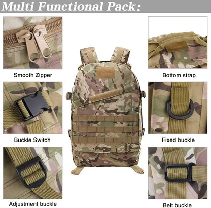 Mochila Tática 3D 50L para Atividades ao Ar Livre Molle Assault Bag à Prova D'água para Caça Escalada Caminhada Pesca Trekking Viagem