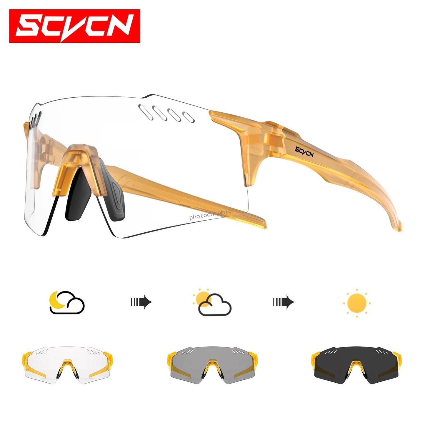 SCVCN Outdoor Photochromic Sunglasses Sports Bike Cycling Glasses Man MTB Climbing Glasses Eyewear Women Driving Bicycle Goggles