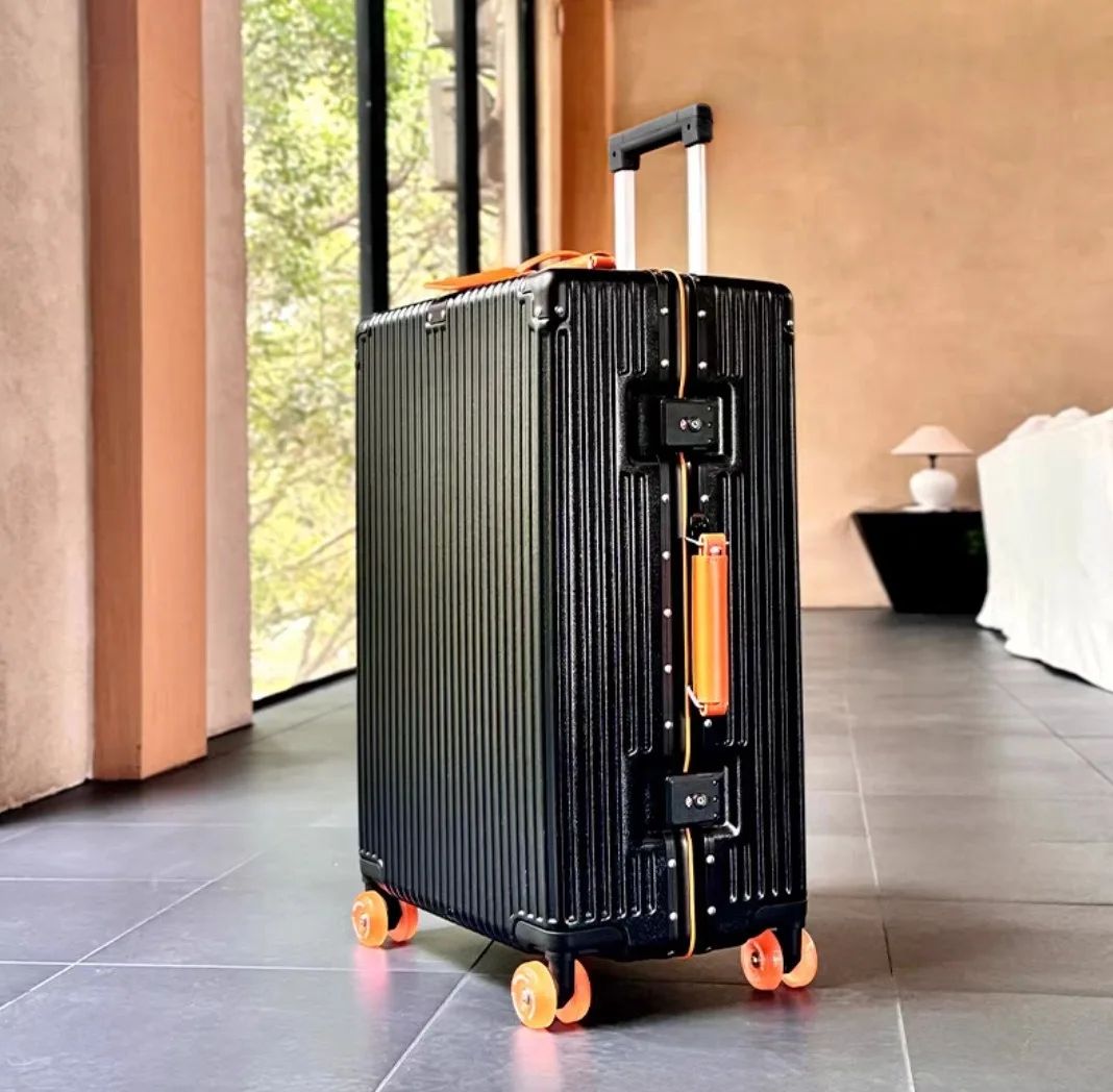 Carry on Suitcase Aluminum Frame with Colorful Silent Spinner Wheel TSA Lock Travel Trolley Case High-quality Rolling Luggage