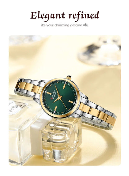 CURREN Women's Watches Fashion Original Quartz Wrist Watch for Ladies Roman Dial Dazzling Diamond Waterproof Luminous Luxury New