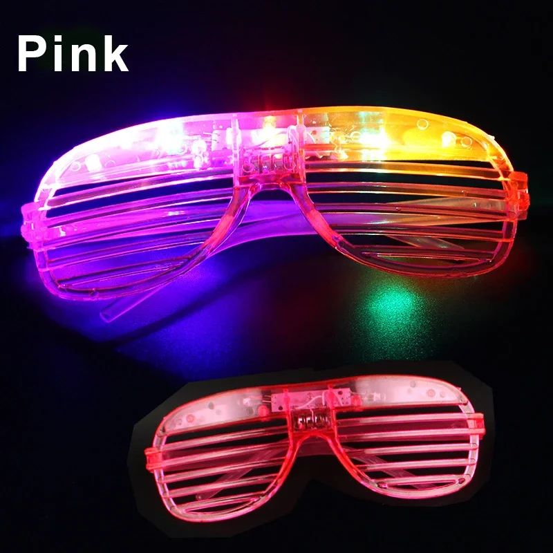 Light Up LED Shutter Glasses Party Sunglasses Glow in The Dark Neon Blinds for Rave Christmas Birthday Wedding  Party Decoration