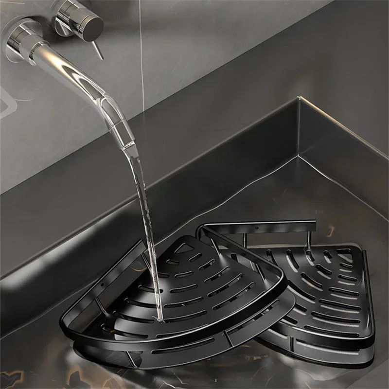 No Drill Wall Corner Bathroom Shelf Corner Shelf Storage Organizer Shower Shelf Shampoo Makeup Bathroom Accessories Towels Rack