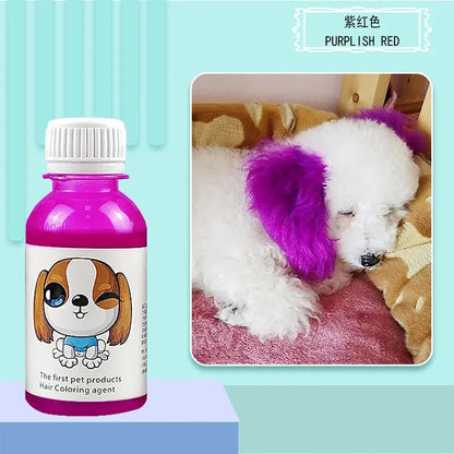 Pasta de Tintura para Pelos de Animais de Estimação Duradoura para Cães, Pasta de Tintura de Poodle Bichon, Removedor de Manchas Coloridas em Pó 100ML