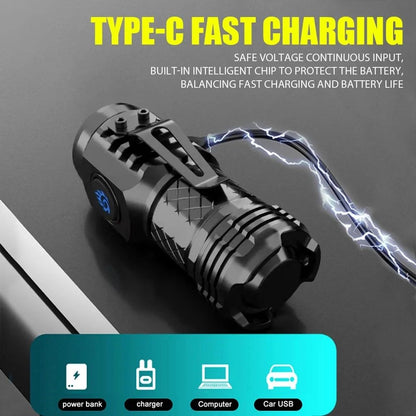 Powerful 3*SST20 LED Flashlight 18350 Super Bright Portable Torch Lamp Rechargeable Waterproof with CAP CLIP for Hiking Camping