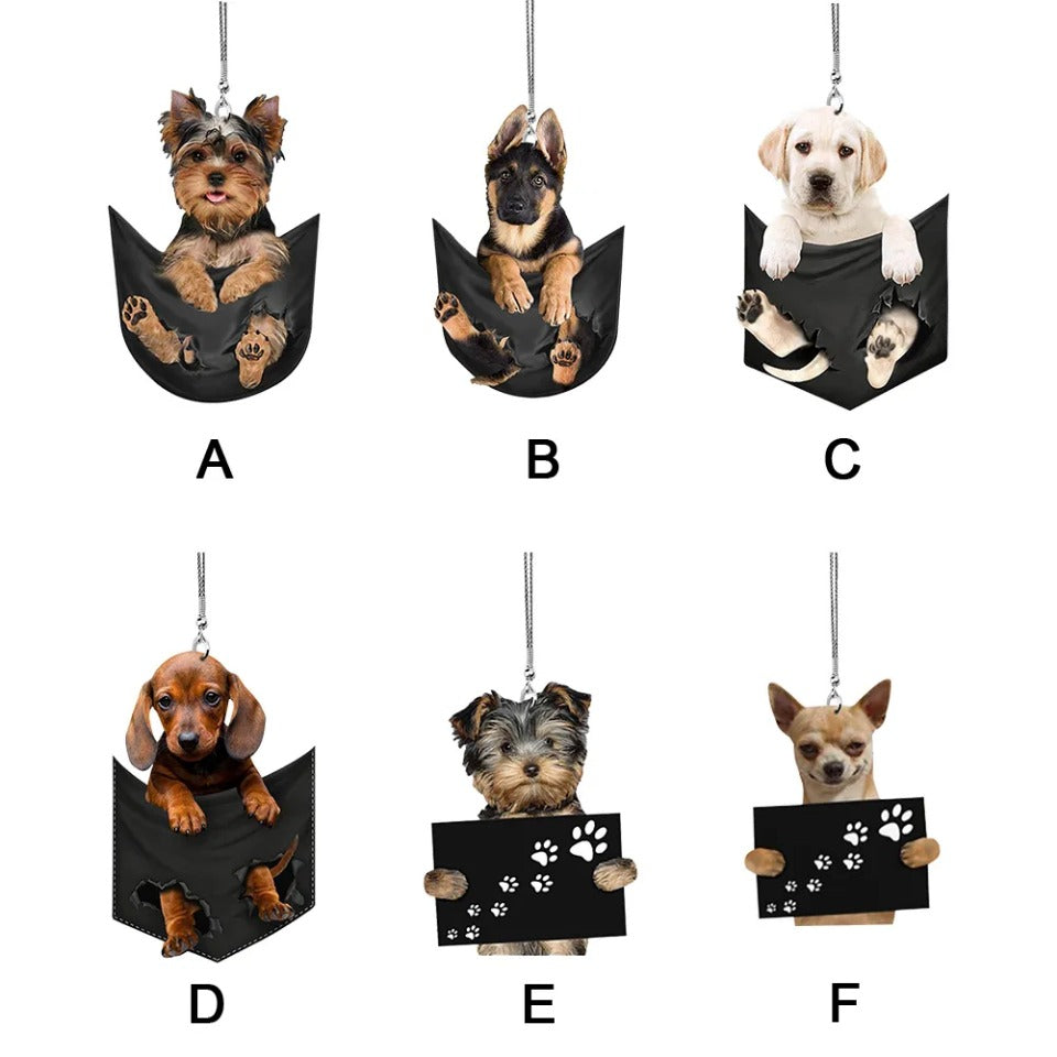 Car Pendant Practical Interior Cute Mini Puppy Pendant Anime Puppy Practical Car Ornament Toy Gift Hanging Decoration Accessory