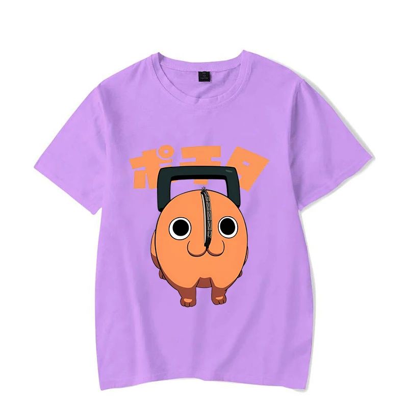 Fun Pochita Printed T-shirt Women's Loose Short Sleeve Round Neck Top Women's Casual Shirt T-shirt Anime T-shirt