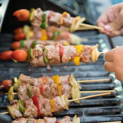 90/450pcs Bamboo Stick Food Grade Bamboo Skewer Sticks Disposable Natural Wood Long Stick Barbecue Fruit BBQ Tools 15/20/25/30cm