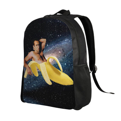 Custom Nicolas Cage Meme Laptop Backpack Women Men Basic Bookbag for College School Student Funny Bags