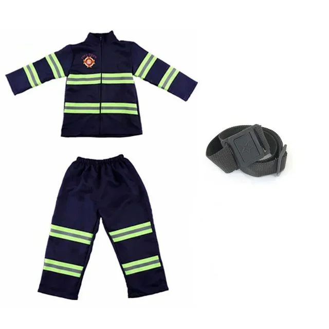 Children Fireman Cosplay Costume Boys Girls Halloween Carnival Party Sam Fireman Uniform Workwear Christmas Gift