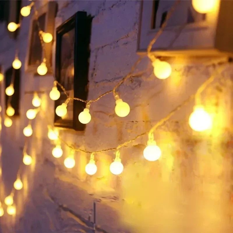 10/20/40/80/100LED Small White Ball String Lights USB/ Battery-powered Wreath Bedroom Wedding Camping Tent Christmas Decoration