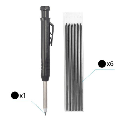 3Colors Refill 2.8mm Solid Carpenter Pencil Set Mechanical Pencil Cap Carpentry Marking Scriber Construction Woodworking Tools