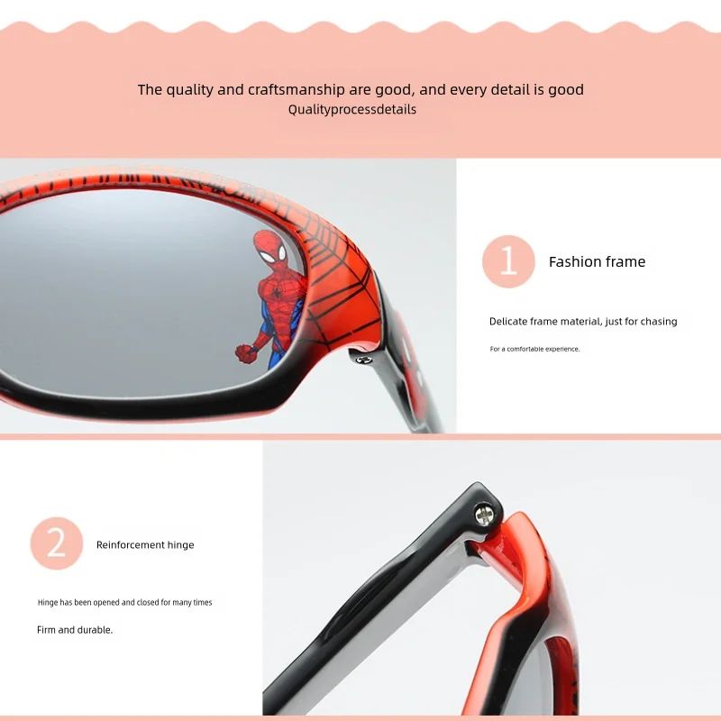 Spiderman Sunglasses Plastic Toys Children's Marvel Avengers Figure Spider-Man Cartoon Fashion Sunglasses Kids Cute Goggle Gifts