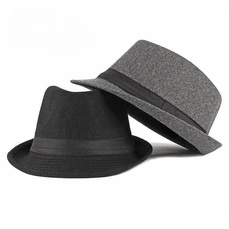 2025 Summer Unisex Classic Gatsby Style Straw Fedora Bucket Top Bowler Hats for Elegant Wedding Party Church Stage Black