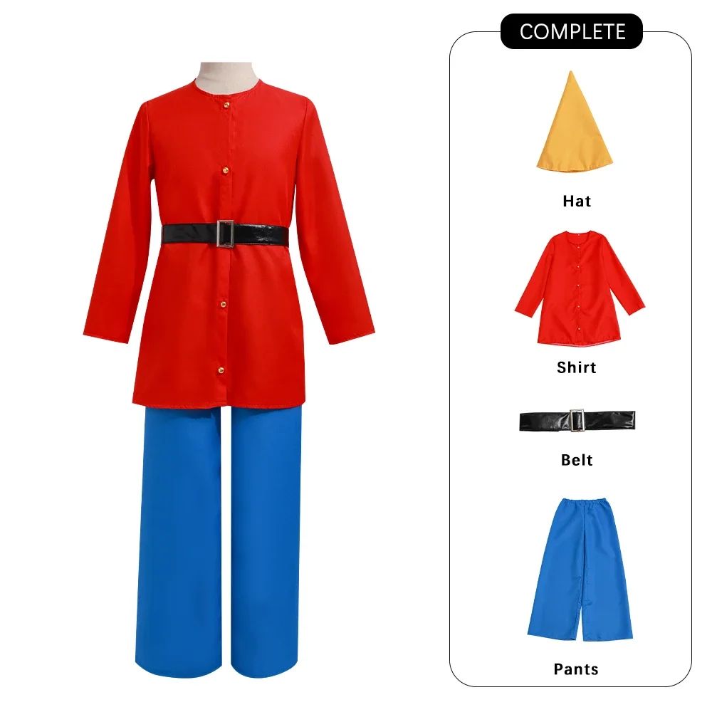 Anime Seven Dwarfs Cosplay Costumes Snow White Cosplay Colorful Suits Shirt Pants Hat Dwarfs Halloween Cos Unisex