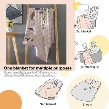 Anime Nekoparas Kawaii Cute Comfortable Flanne Blanket Soft comforter sets throw for Couch Warm Flannel Blankets Bedroom Décor