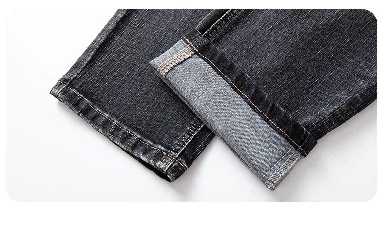 Autumn Winter New Business Men's Jeans Classic Fashion Stretch Washed Casual Denim Trousers Comfortable Straight Male pants