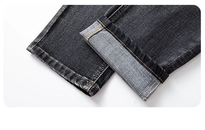 Autumn Winter New Business Men's Jeans Classic Fashion Stretch Washed Casual Denim Trousers Comfortable Straight Male pants
