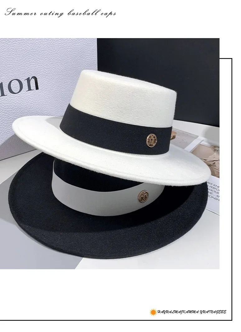 Women's Fedora Hat - Elegant Bowler Style with Ribbon Band, Panama Church Wedding Hat, Felt Jazz Cap for Men