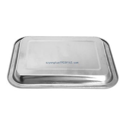 Stainless Steel Rectangular Plate Barbecue Grilled Fish Tray BBQ Container